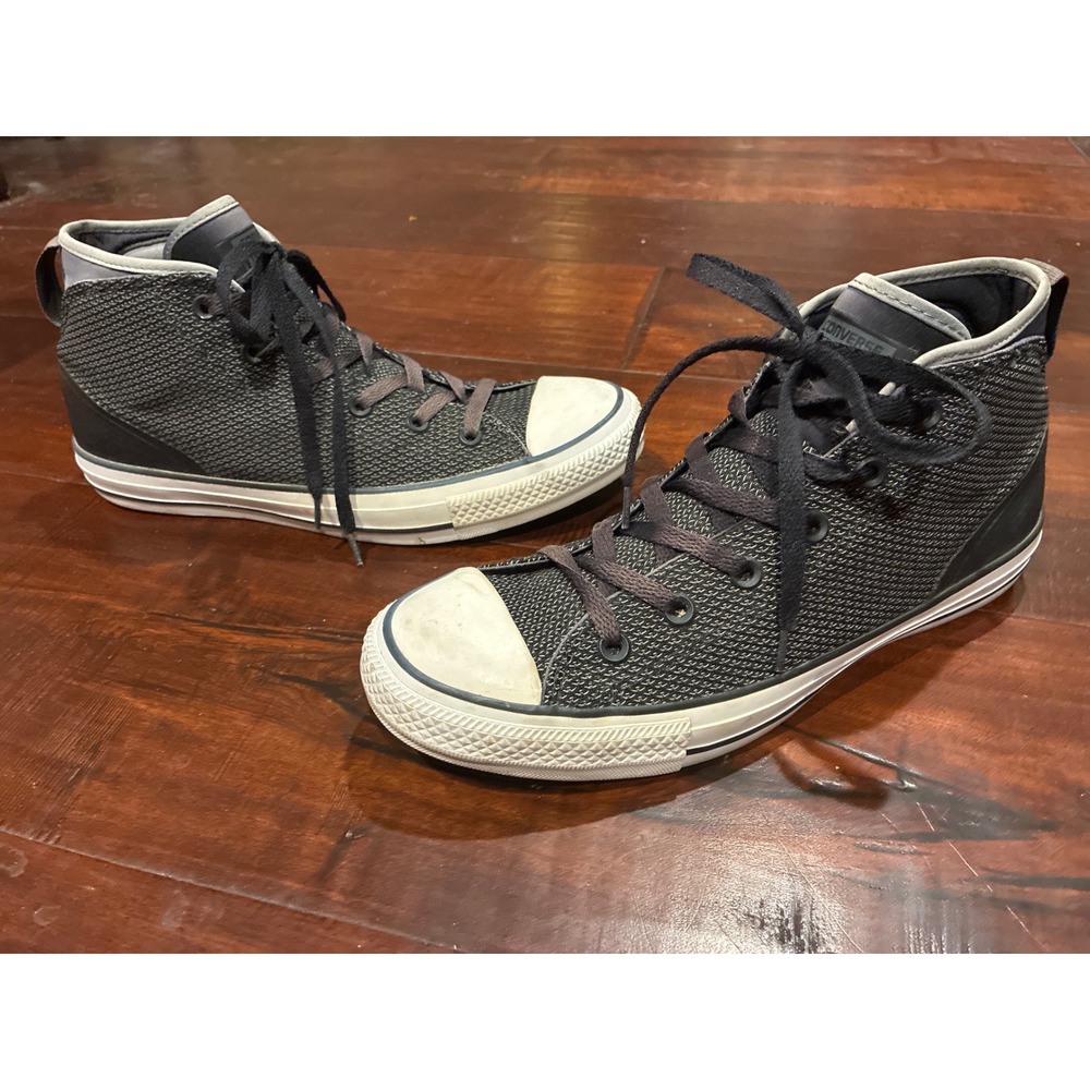Converse All Star Street Mid Thunder Men 9 Charcoal Grey Canvas Sneakers 155483C